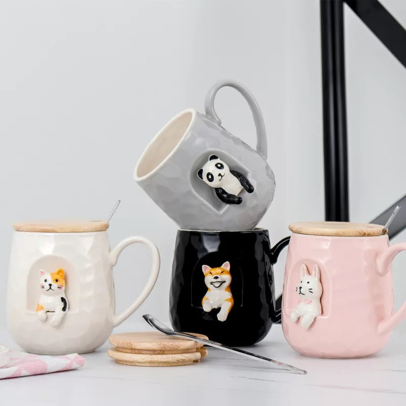 Collection of 3D animal mugs